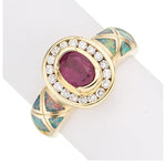 Ruby, Diamond, Opal, Gold Ring