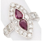 Ruby, Diamond, White Gold Ring