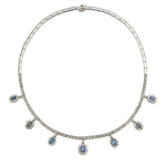 Sapphire, Diamond, White Gold Necklace