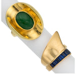 Sapphire, Jadeite Jade, Gold Rings