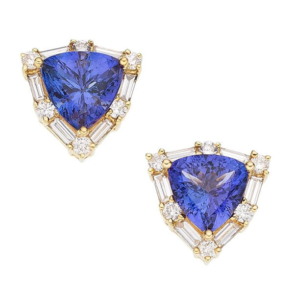 Tanzanite, Diamond, Gold Earrings