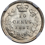 Victoria 10 Cents 1887/7 MS62 NGC