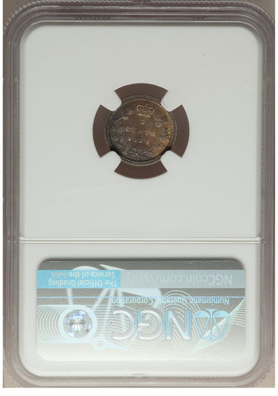 Victoria 5 Cents 1858 AU55 NGC