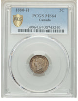 Victoria 5 Cents 1880-H MS64 PCGS
